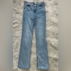 H&M Blue Light-wash Low-Waisted Flared Jeans
